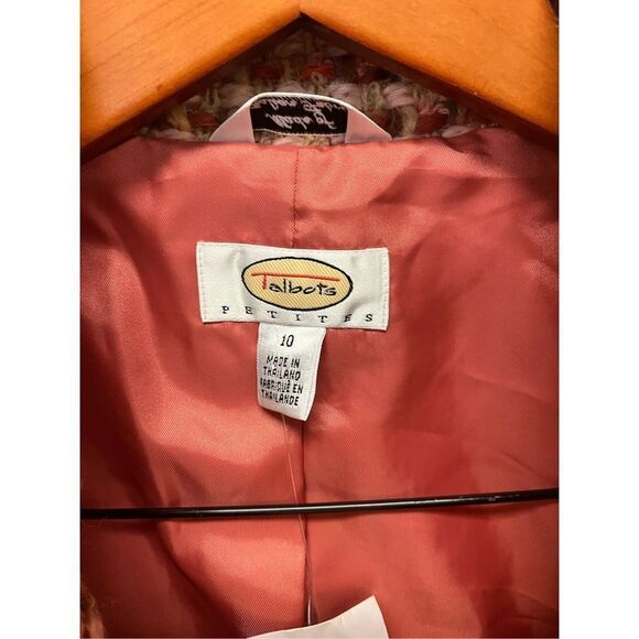 Vintage Talbots Italian Fabric Boucle Pink & Orange Blazer sz 10P NWT - Picture 7 of 9